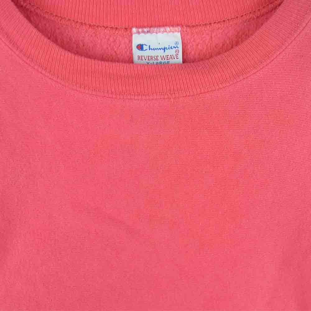 Champion チャンピオン USA製 90s 刺繍タグ リバースウィーブ 半袖 スウェット コットン ピンク系 XL【中古】
