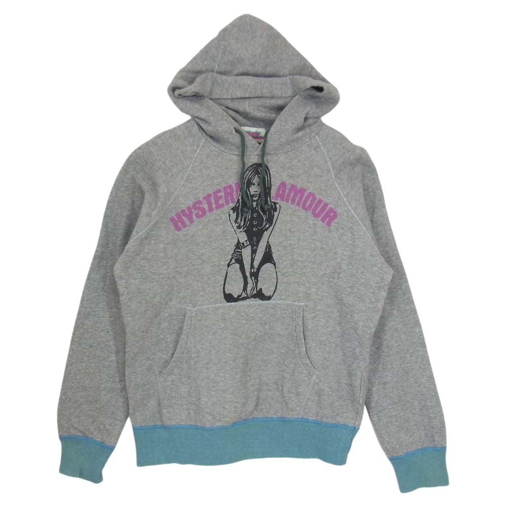 HYSTERIC GLAMOUR ヒステリックグラマー ガールプリント プルオーバー パーカー グレー系 FREE【中古】