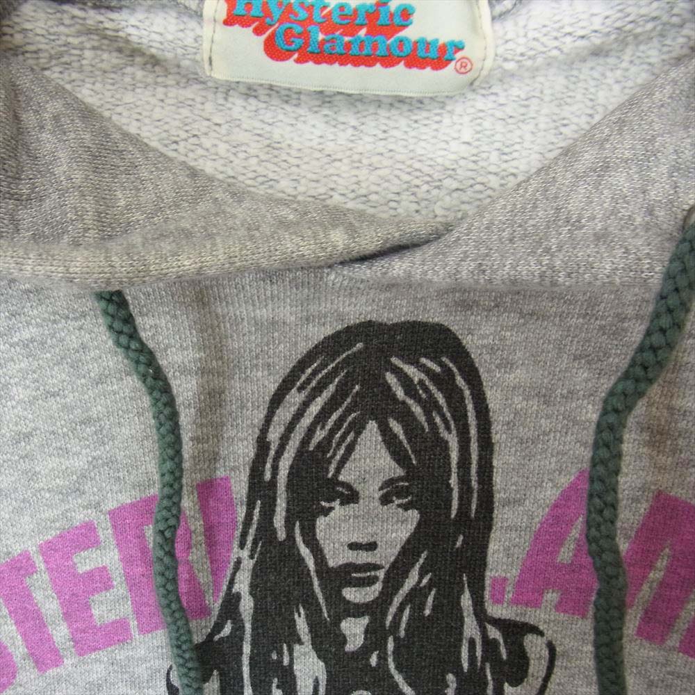 HYSTERIC GLAMOUR ヒステリックグラマー ガールプリント プルオーバー パーカー グレー系 FREE【中古】