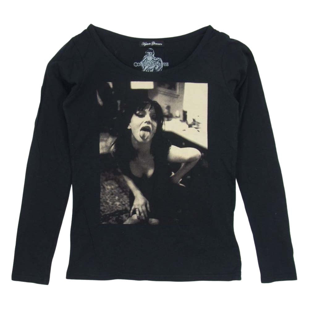 HYSTERIC GLAMOUR ヒステリックグラマー コートニー ラブ プリント 長袖 Tシャツ ブラック系 FREE【中古】