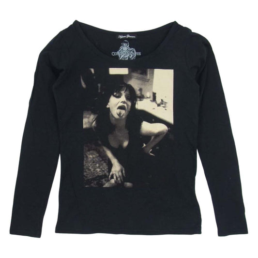 HYSTERIC GLAMOUR ヒステリックグラマー コートニー ラブ プリント 長袖 Tシャツ ブラック系 FREE【中古】