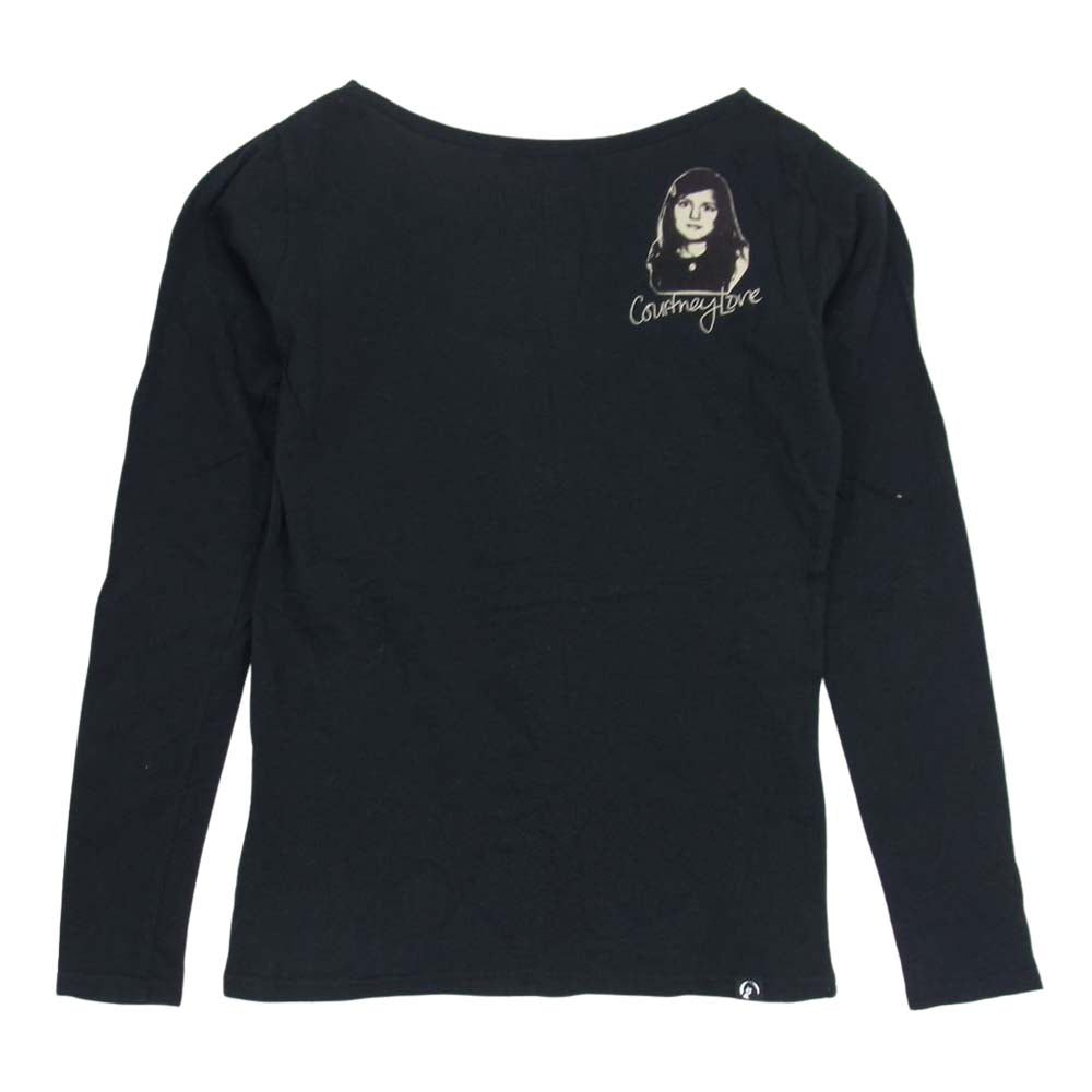 HYSTERIC GLAMOUR ヒステリックグラマー コートニー ラブ プリント 長袖 Tシャツ ブラック系 FREE【中古】