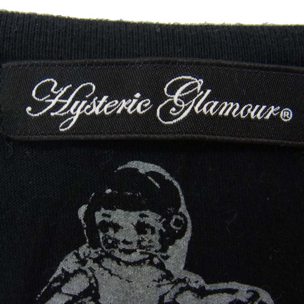 HYSTERIC GLAMOUR ヒステリックグラマー コートニー ラブ プリント 長袖 Tシャツ ブラック系 FREE【中古】