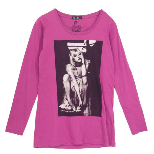HYSTERIC GLAMOUR ヒステリックグラマー 0101CL03 コートニー ラブ プリント 長袖 Tシャツ ピンク系 FREE【中古】