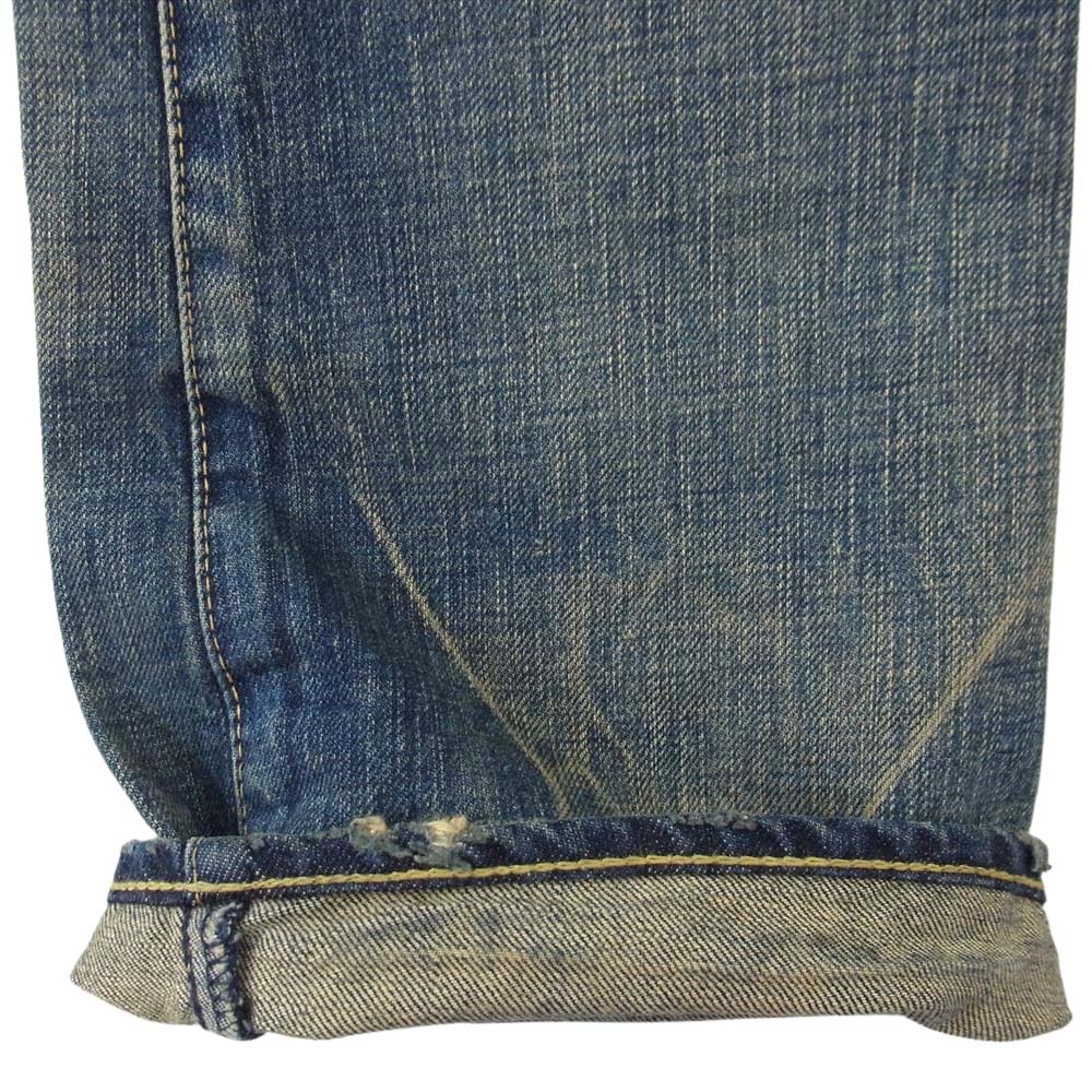 HYSTERIC GLAMOUR ヒステリックグラマー 2AP-5931 ダメージ加工 スタッズ ブーツカット デニム インディゴブルー系 XXS【中古】