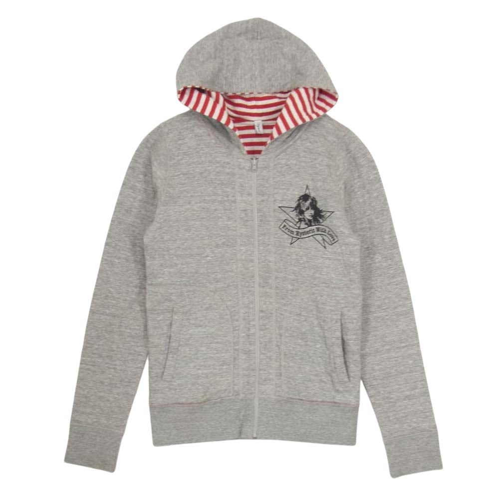 HYSTERIC GLAMOUR ヒステリックグラマー 0192CF02 リバーシブル ガール プリント ジップ パーカー グレー系 FREE【中古】