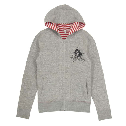 HYSTERIC GLAMOUR ヒステリックグラマー 0192CF02 リバーシブル ガール プリント ジップ パーカー グレー系 FREE【中古】