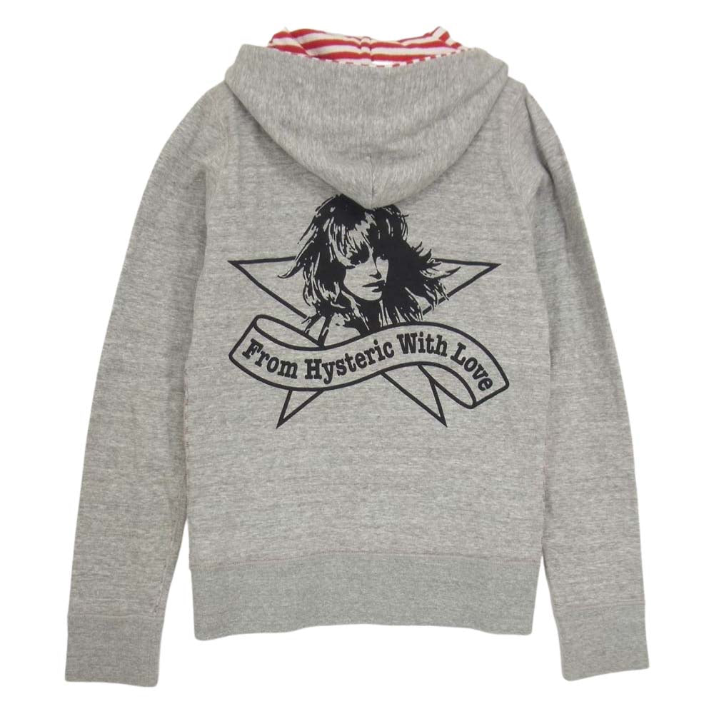 HYSTERIC GLAMOUR ヒステリックグラマー 0192CF02 リバーシブル ガール プリント ジップ パーカー グレー系 FREE【中古】