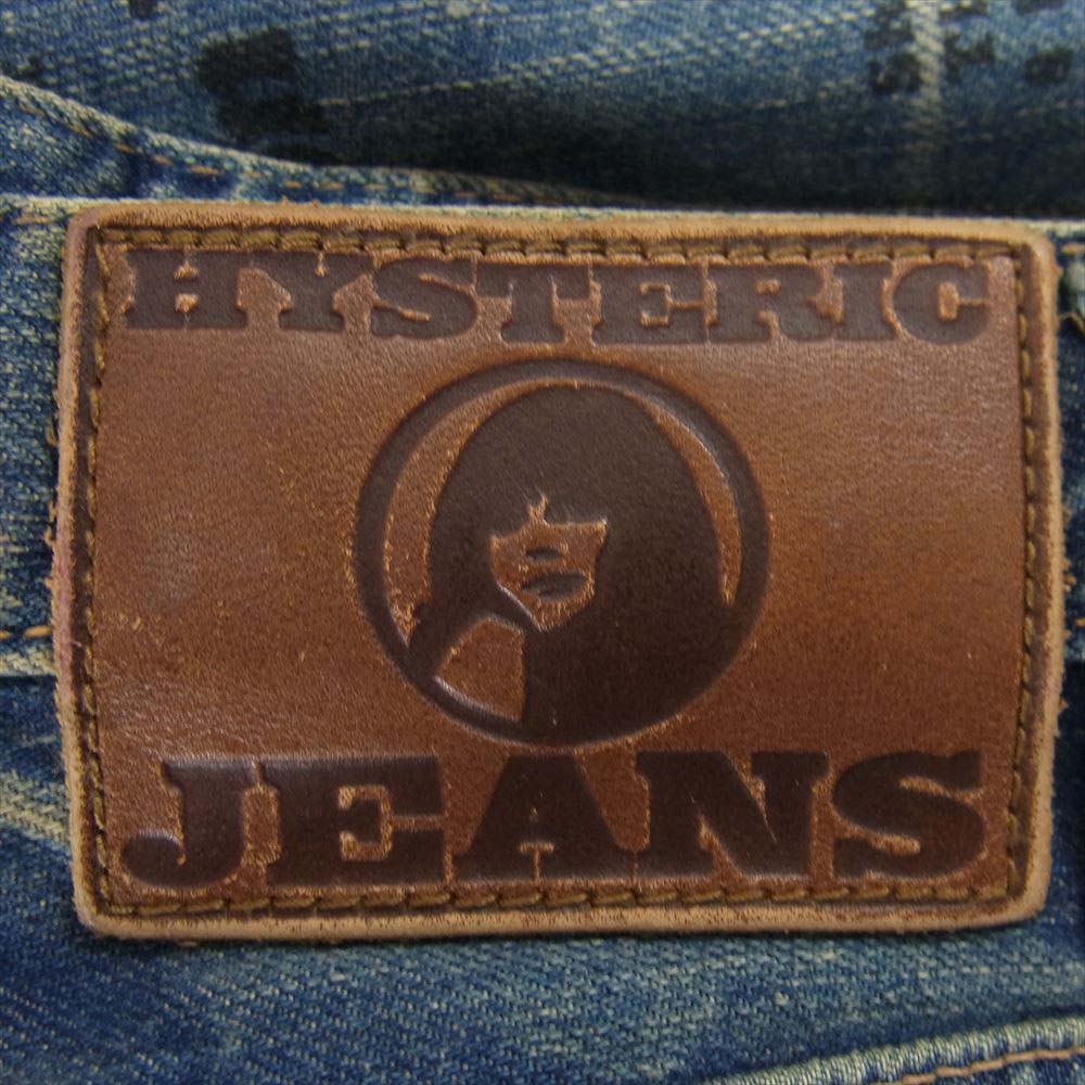 HYSTERIC GLAMOUR ヒステリックグラマー NEWYORK DOLLS ダメージ加工 スタッズ デニム ミニ スカート インディゴブルー系 XS【中古】