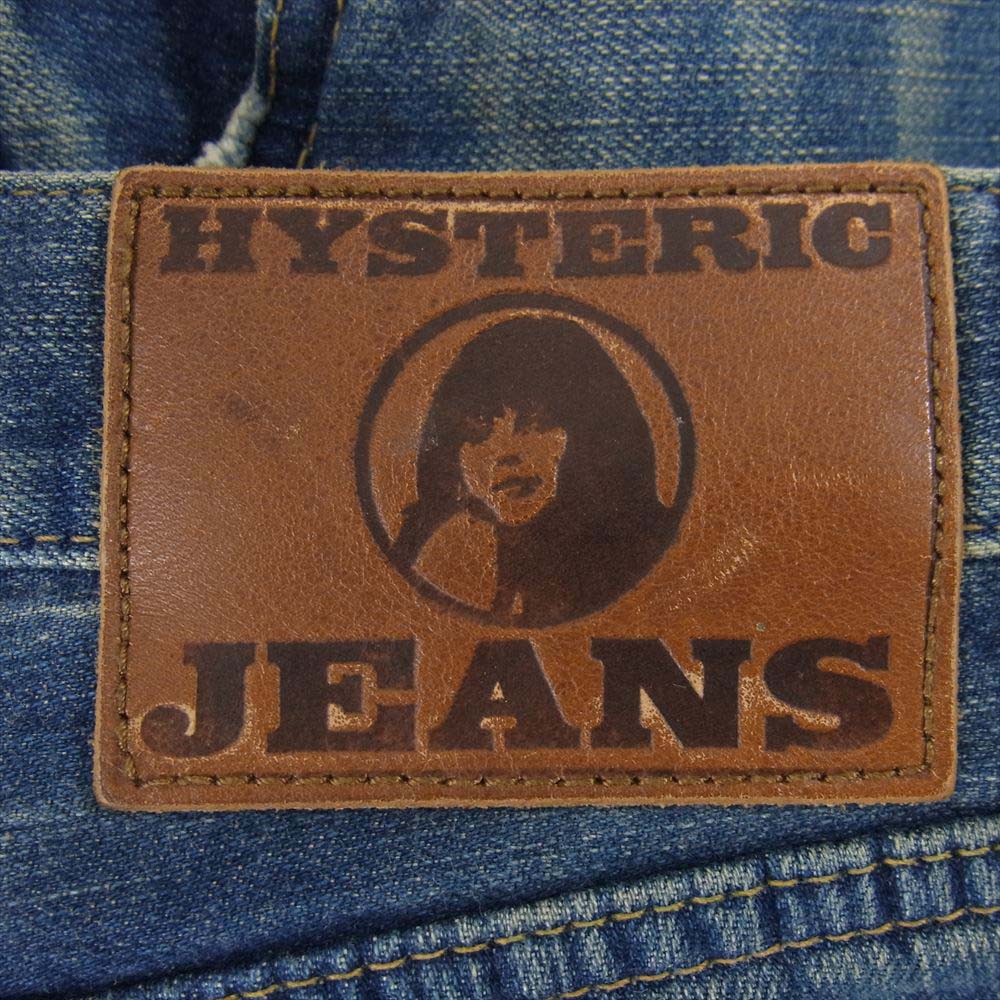 HYSTERIC GLAMOUR ヒステリックグラマー 0193AP11 ダメージ加工 スタッズ ストレッチ スキニー デニム インディゴブルー系 XXS【中古】
