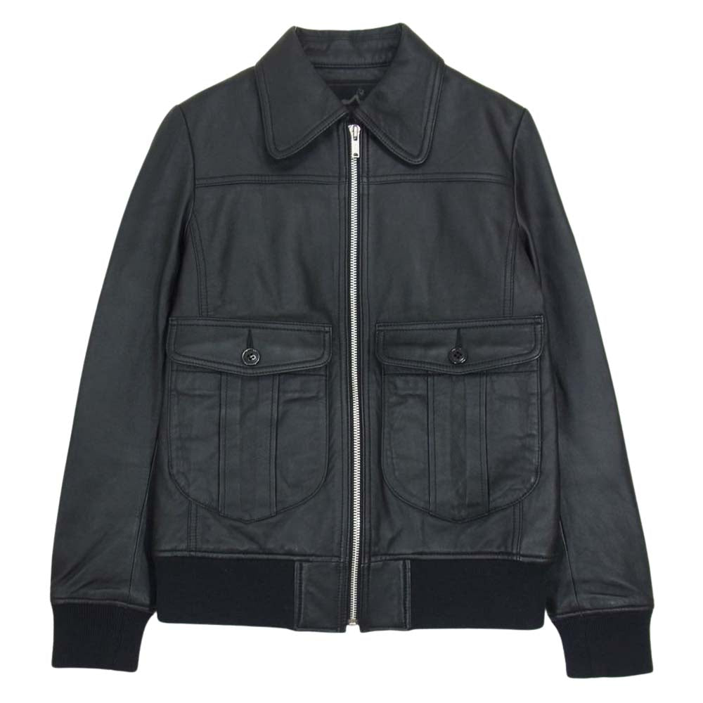 HYSTERIC GLAMOUR ヒステリックグラマー 0193LB01 シープレザー シングル ライダース ジャケット ブラック系 FREE【中古】