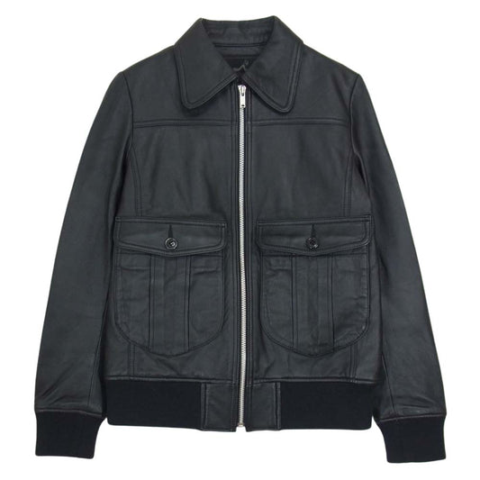 HYSTERIC GLAMOUR ヒステリックグラマー 0193LB01 シープレザー シングル ライダース ジャケット ブラック系 FREE【中古】