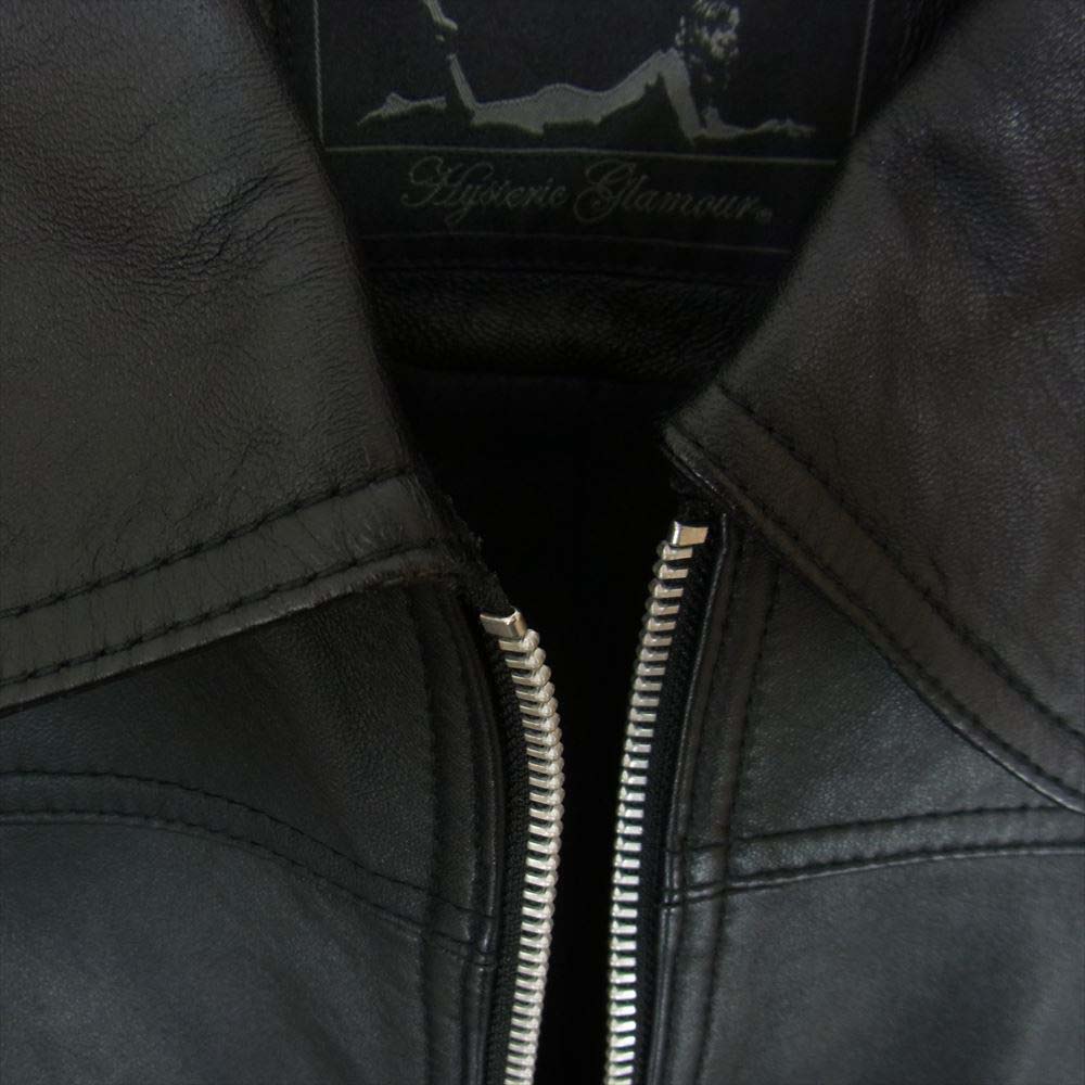 HYSTERIC GLAMOUR ヒステリックグラマー 0193LB01 シープレザー シングル ライダース ジャケット ブラック系 FREE【中古】