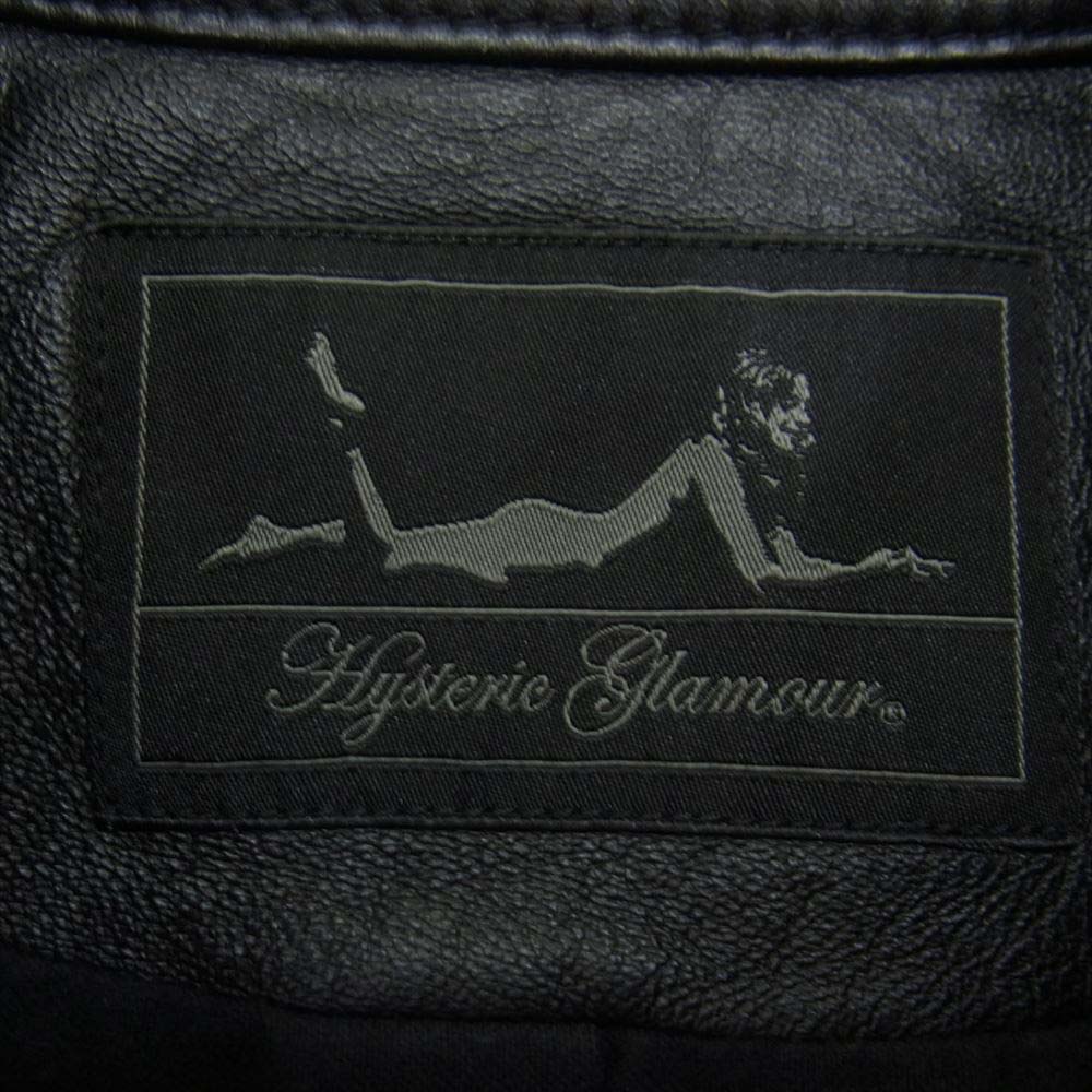HYSTERIC GLAMOUR ヒステリックグラマー 0193LB01 シープレザー シングル ライダース ジャケット ブラック系 FREE【中古】