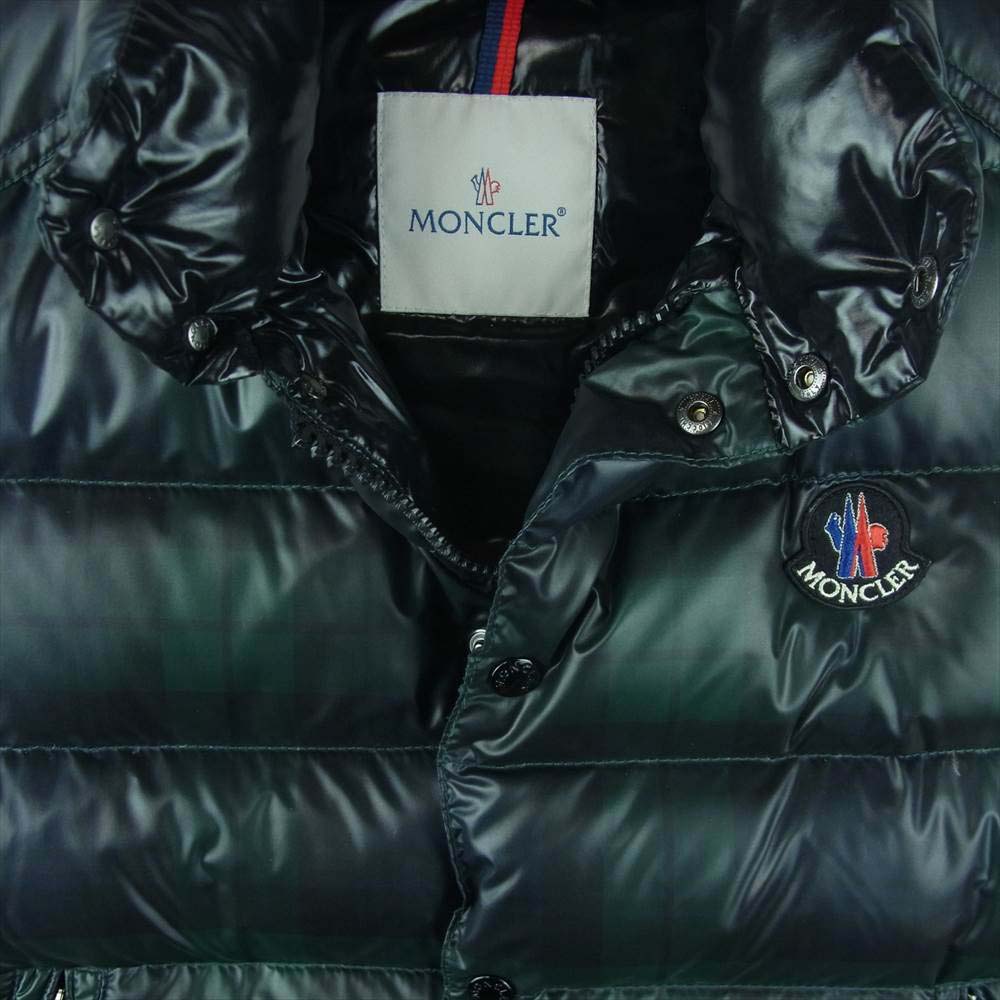 MONCLER モンクレール 国内正規品 CORBIER コルビエ チェック ダウン ベスト ルーマニア製 グリーン系 1【中古】