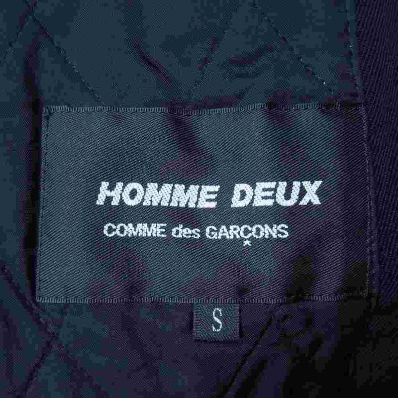COMME des GARCONS コムデギャルソン HOMME DEUX オムドゥ AD2011 DH-C001 ウール製品洗い加工 中綿キルティング ステンカラー コート ダークネイビー系 S【中古】