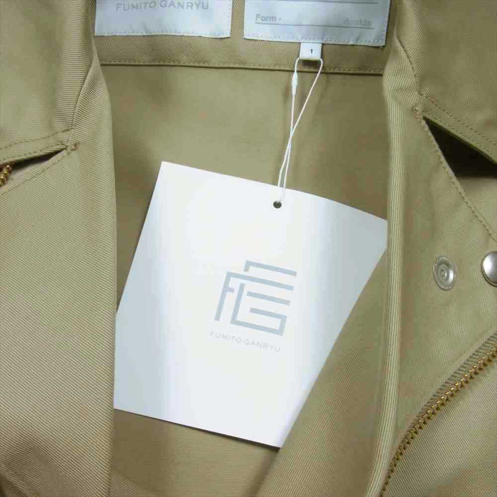FUMITO GANRYU フミトガンリュウ 22SS FU7-BL-01 Dickies Collaboration ディッキーズ TCツイル ダブル ライダース ジャケット ベージュ系 1【新古品】【未使用】【中古】