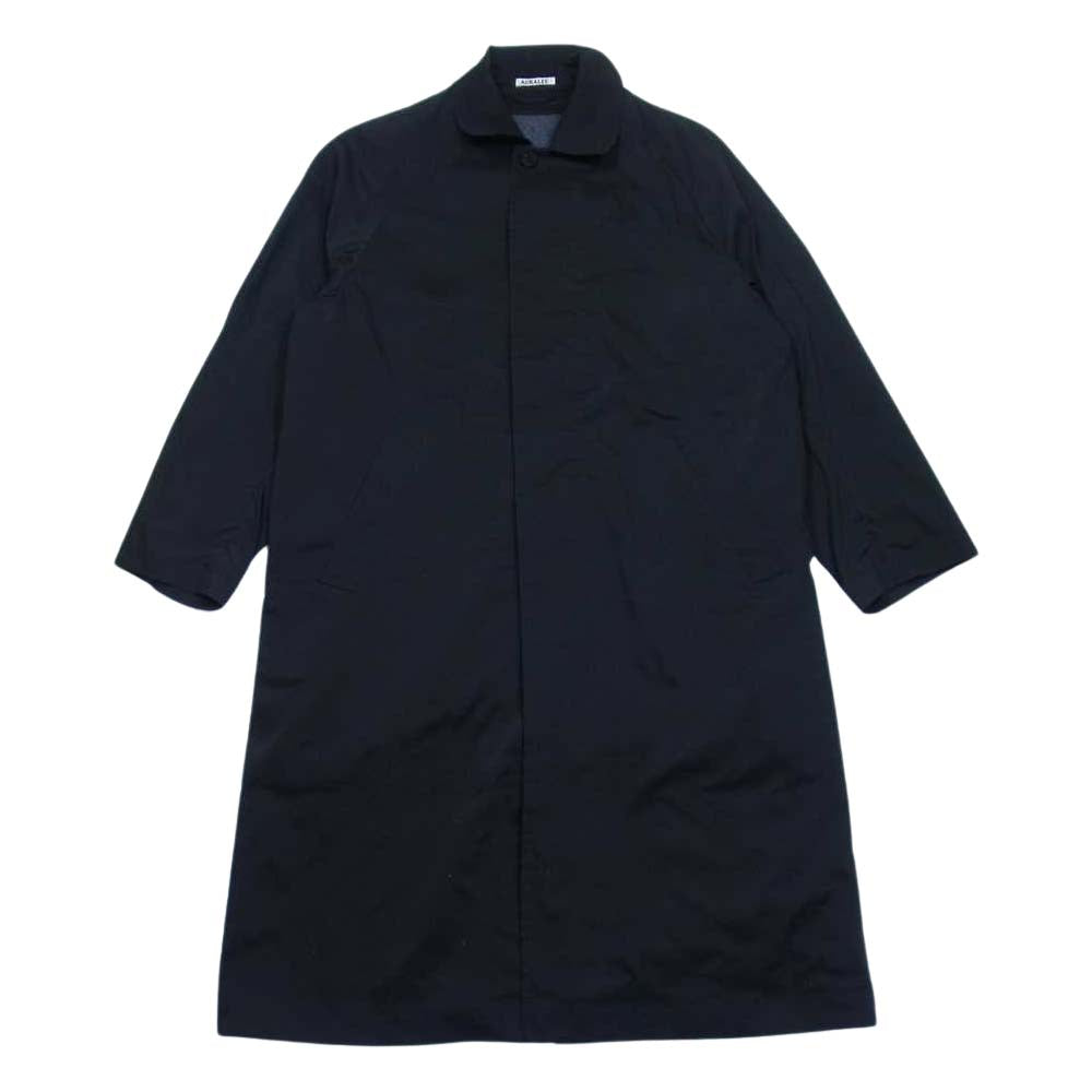 AURALEE オーラリー 21AW A21AC02SS スタイリスト私物 別注 EXCLUSIVE STRETCH POLYESTER LONG LINER COAT ステンカラー コート ブラック系 4【美品】【中古】