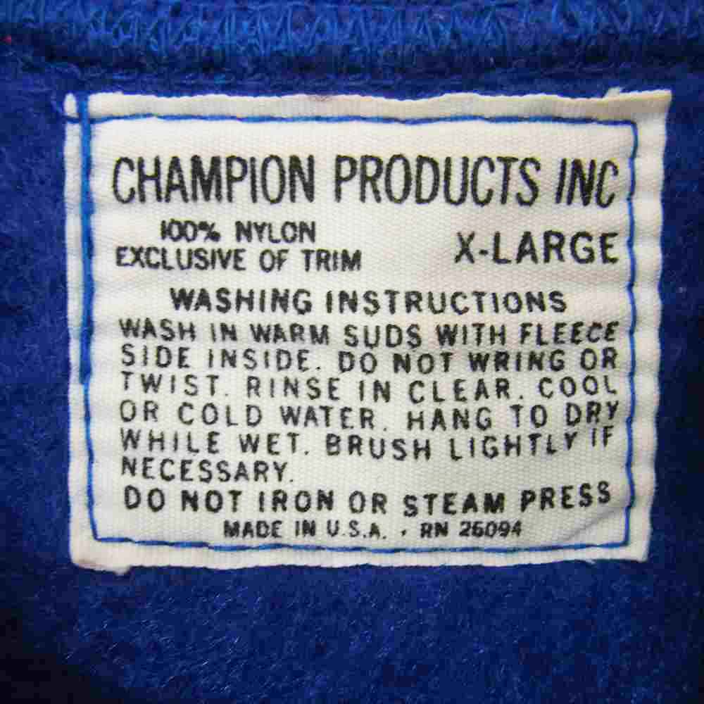 Champion チャンピオン 60s 70s プロダクツタグ ナイロン フリース スウェット ブルー系 XL【中古】