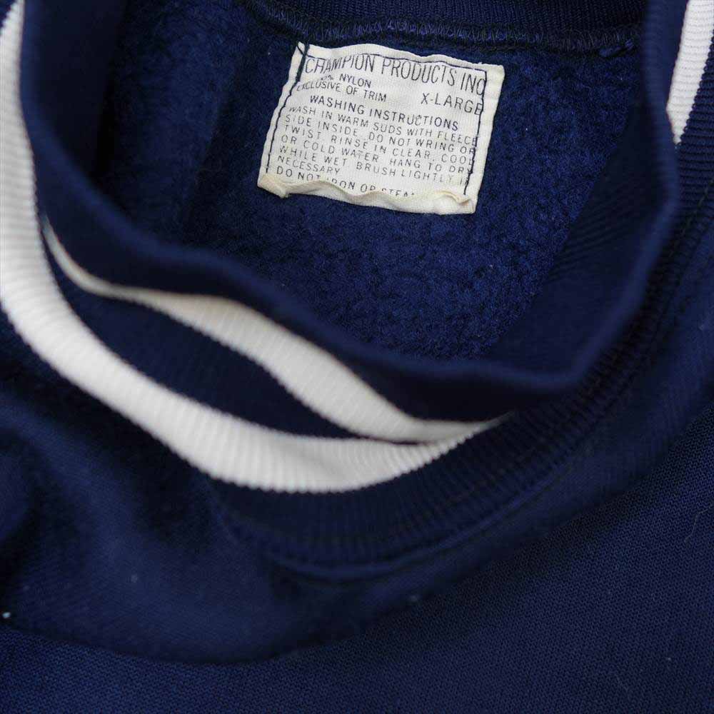 Champion チャンピオン 60s 70s プロダクツタグ ナイロン フリース スウェット ネイビー系 XL【中古】