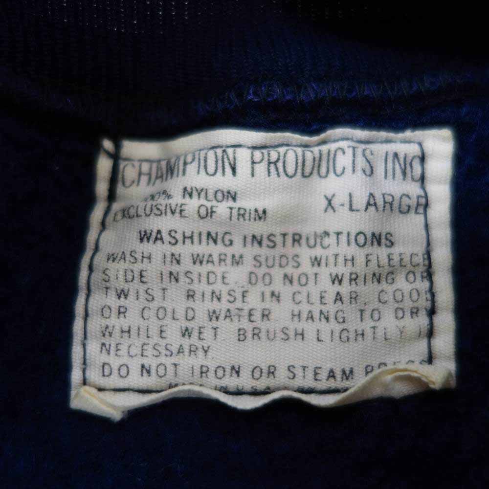 Champion チャンピオン 60s 70s プロダクツタグ ナイロン フリース スウェット ネイビー系 XL【中古】