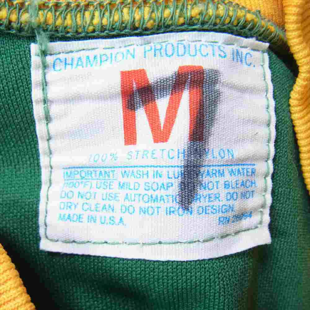Champion チャンピオン 60s 70s タタキタグ ストレッチ ナイロン チーム ジャケット ジャージ グリーン系 M【中古】