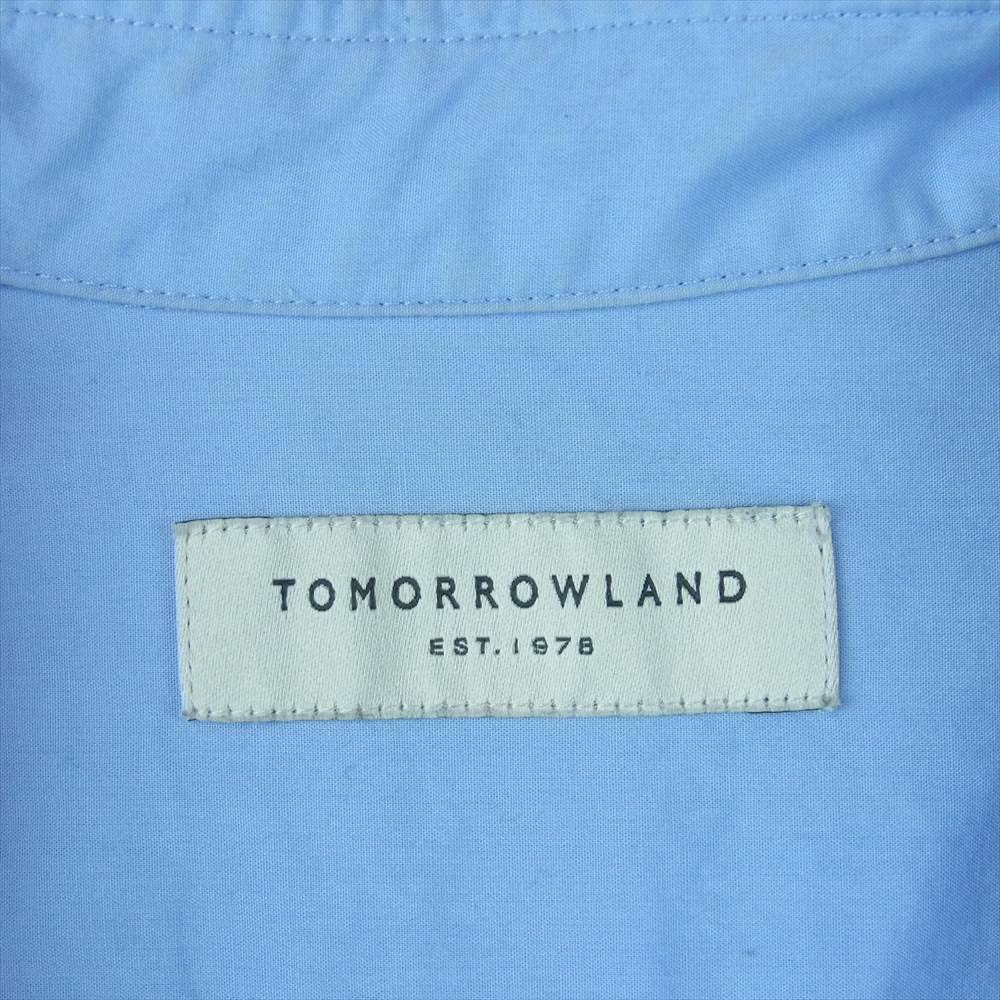 TOMORROWLAND トゥモローランド WS019CU ニット 切替 パッチワーク タイプライター 長袖 シャツ ライトブルー系 S【中古】