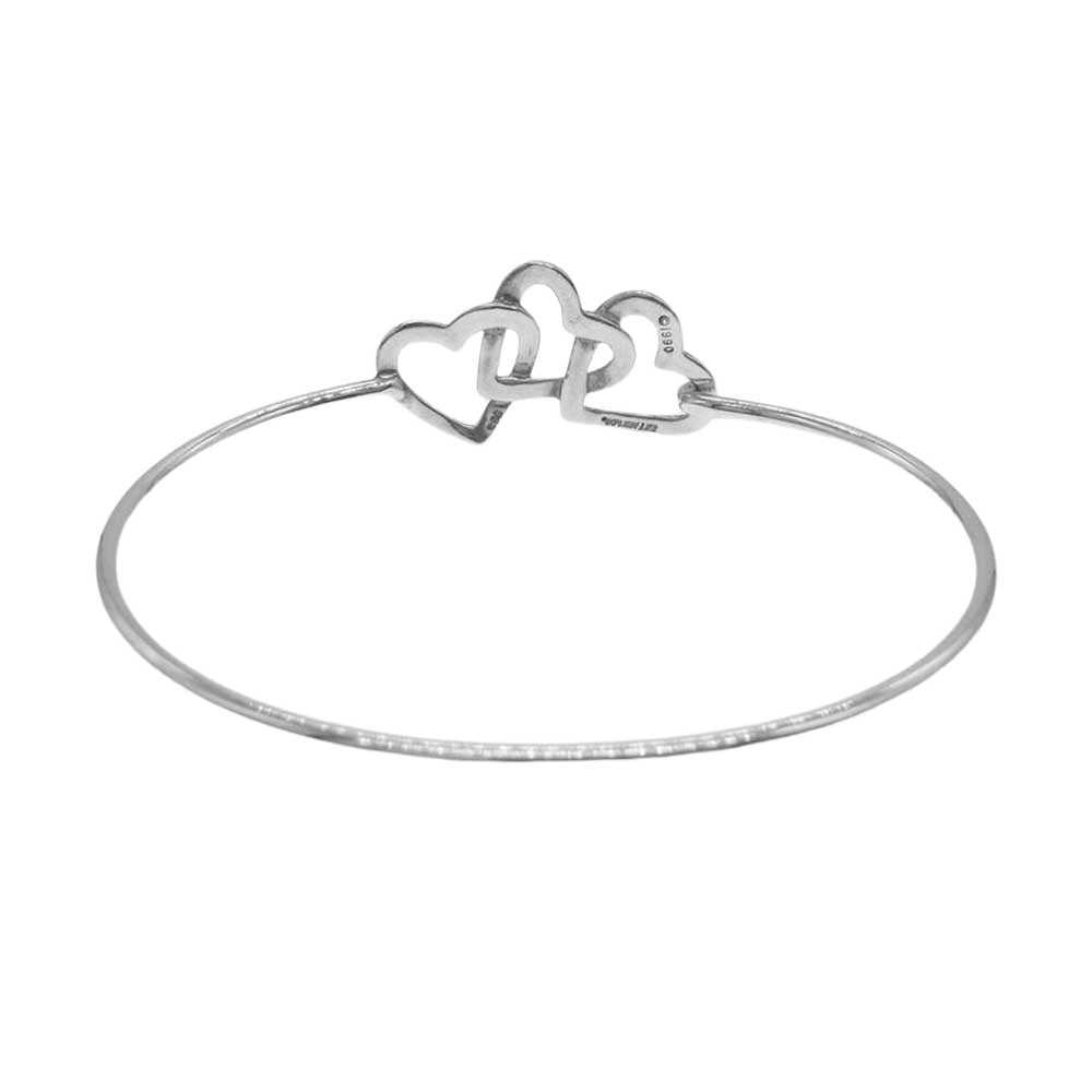 TIFFANY&Co. ティファニー トリプルオープンハート 3連ハート バングル シルバー系【中古】