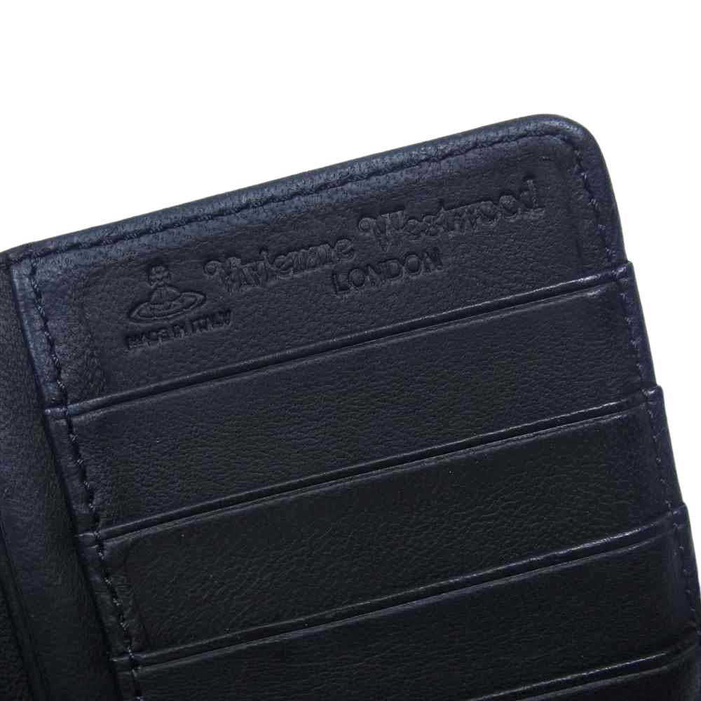 Vivienne Westwood ヴィヴィアンウエストウッド オーブ 二つ折り 長財布 ブラック系【中古】