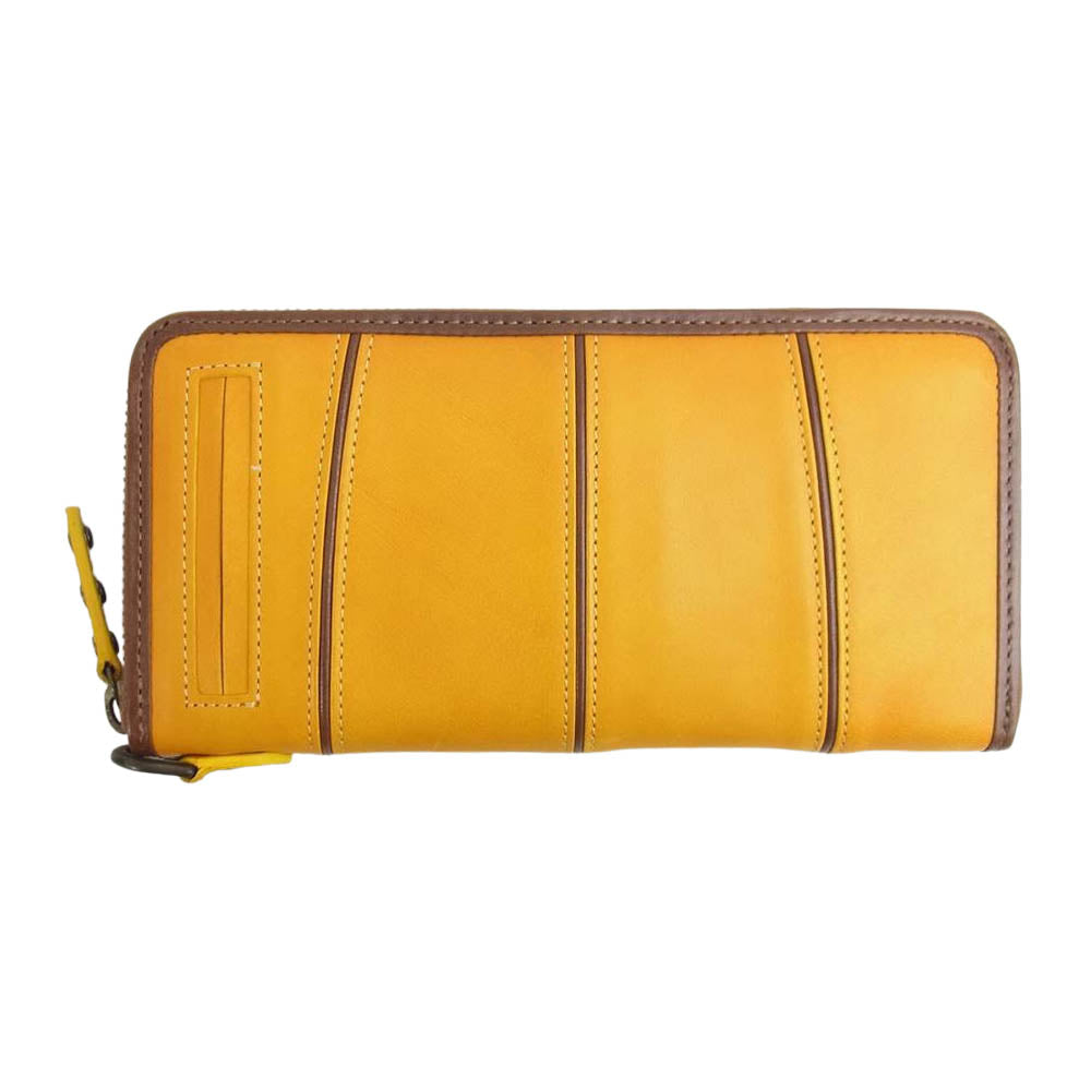 ユニゾンデプト 22-1617-30 Udo Round Zip Wallet ウド ラウンドファスナー レザー ウォレット 長財布 オレンジ系【極上美品】【中古】
