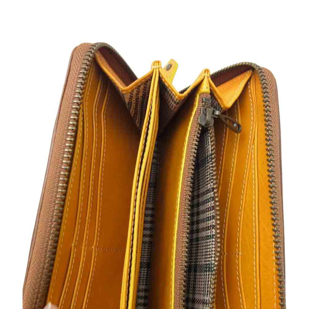 ユニゾンデプト 22-1617-30 Udo Round Zip Wallet ウド ラウンドファスナー レザー ウォレット 長財布 オレンジ系【極上美品】【中古】