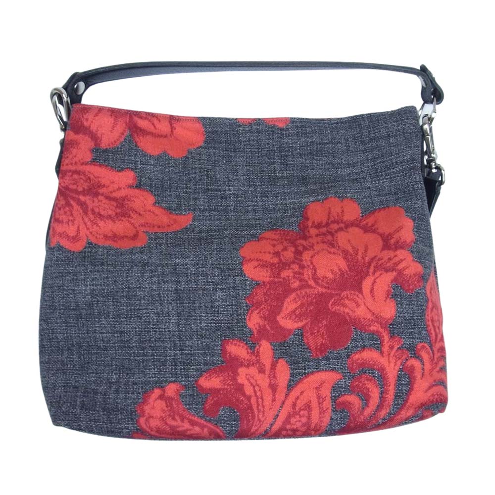 シンクビー A000748 スパニッシュカナリー フラワー 花柄 2WAY トート ショルダーバッグ グレー系【美品】【中古】