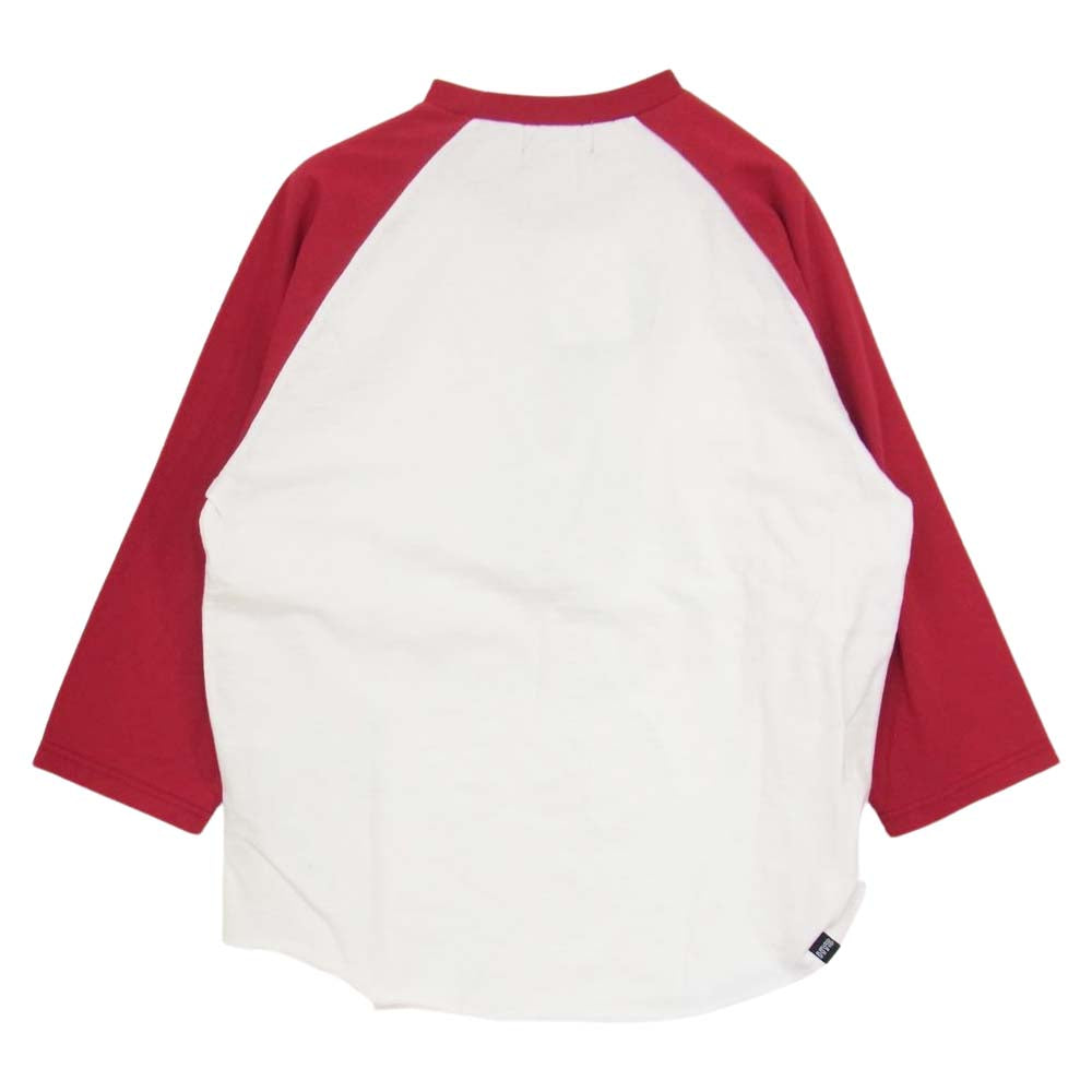 HYSTERIC GLAMOUR ヒステリックグラマー 22SS 02221CL10 RAINBOW WOMAN レインボー ウーマン ラグラン 七分袖 シャツ ホワイト系 レッド系 M【新古品】【未使用】【中古】
