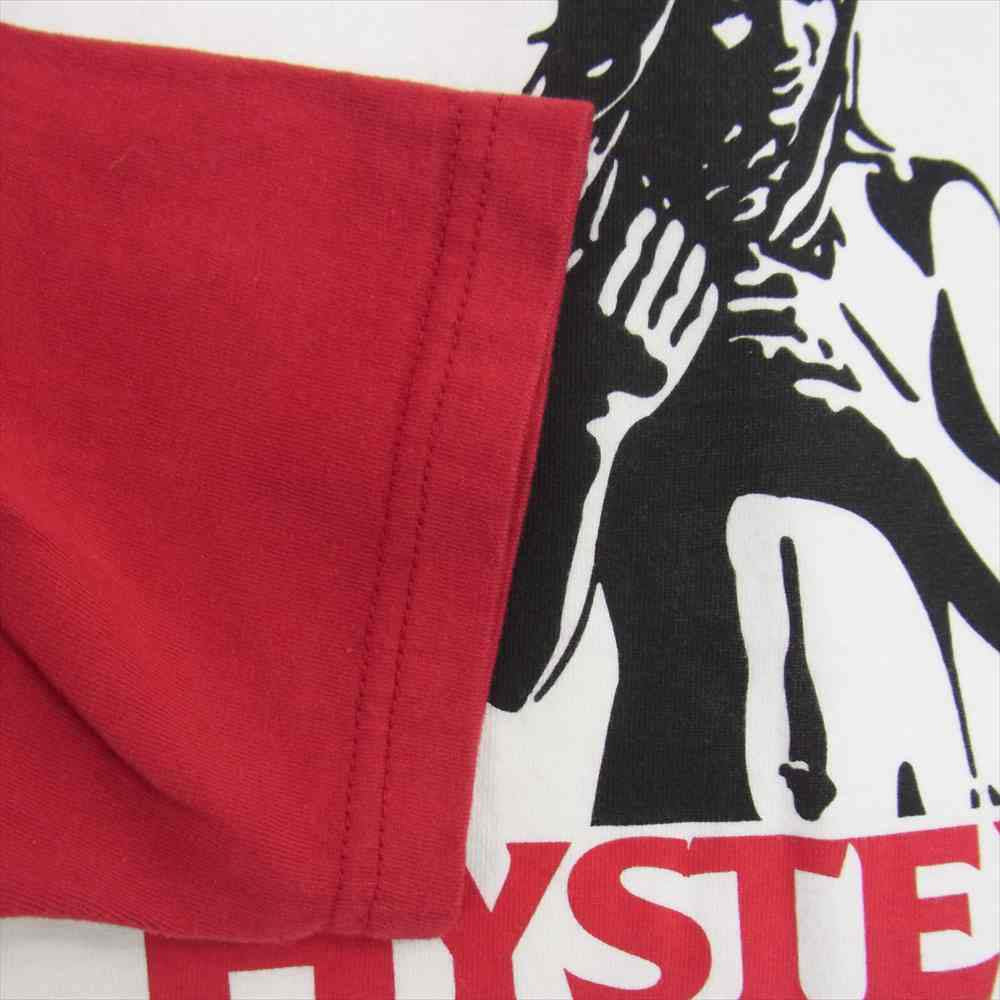 HYSTERIC GLAMOUR ヒステリックグラマー 22SS 02221CL10 RAINBOW WOMAN レインボー ウーマン ラグラン 七分袖 シャツ ホワイト系 レッド系 M【新古品】【未使用】【中古】
