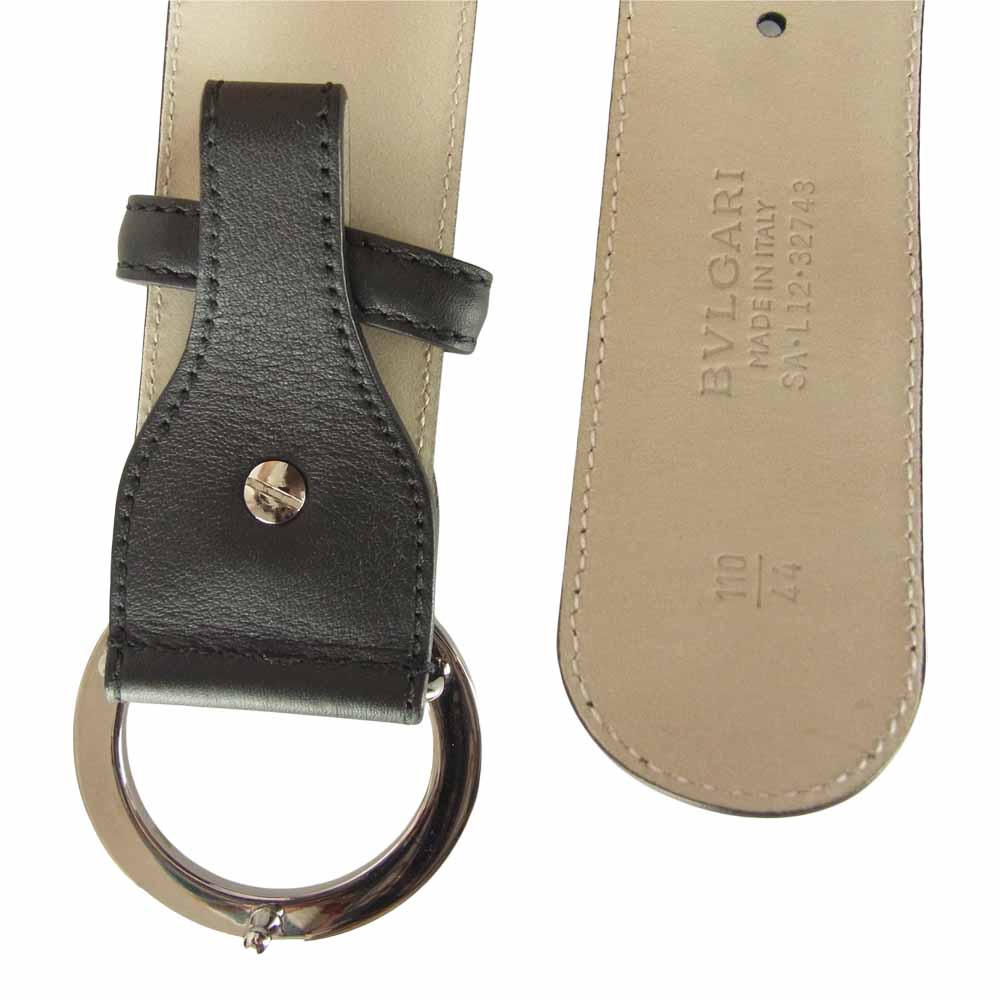 BVLGARI ブルガリ ブルガリブルガリ マン レザー ブラック系 44/110【中古】