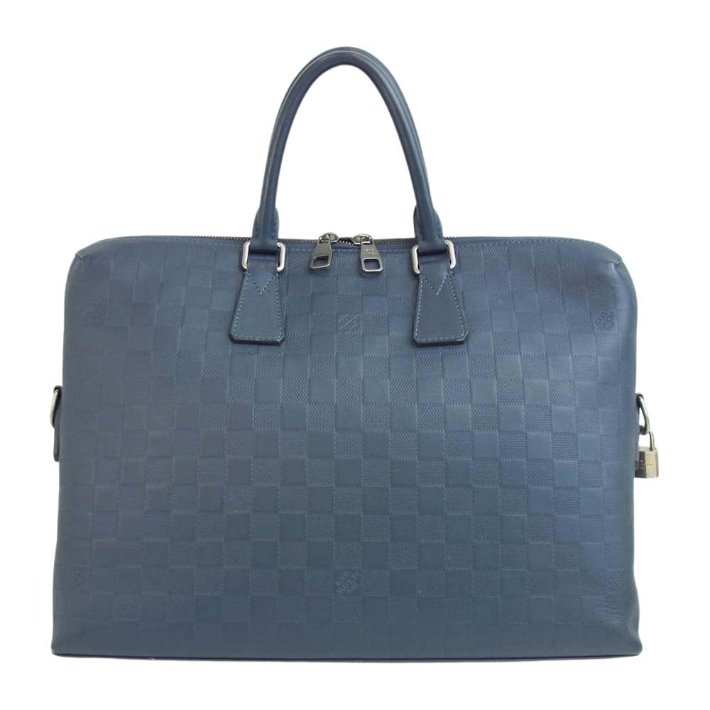 LOUIS VUITTON ルイ・ヴィトン N41327  ダミエアンフィニ ポルトドキュマンジュール ブリーフケース ネイビー系【中古】