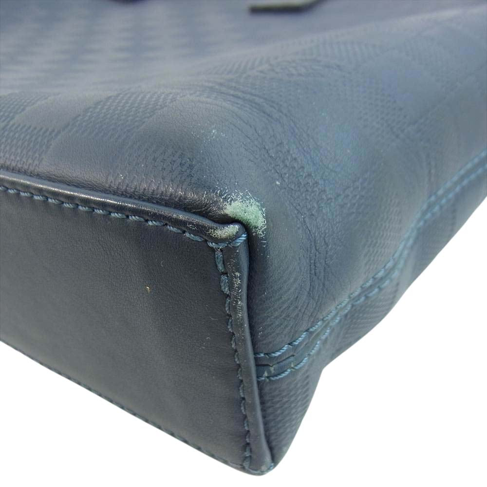 LOUIS VUITTON ルイ・ヴィトン N41327  ダミエアンフィニ ポルトドキュマンジュール ブリーフケース ネイビー系【中古】