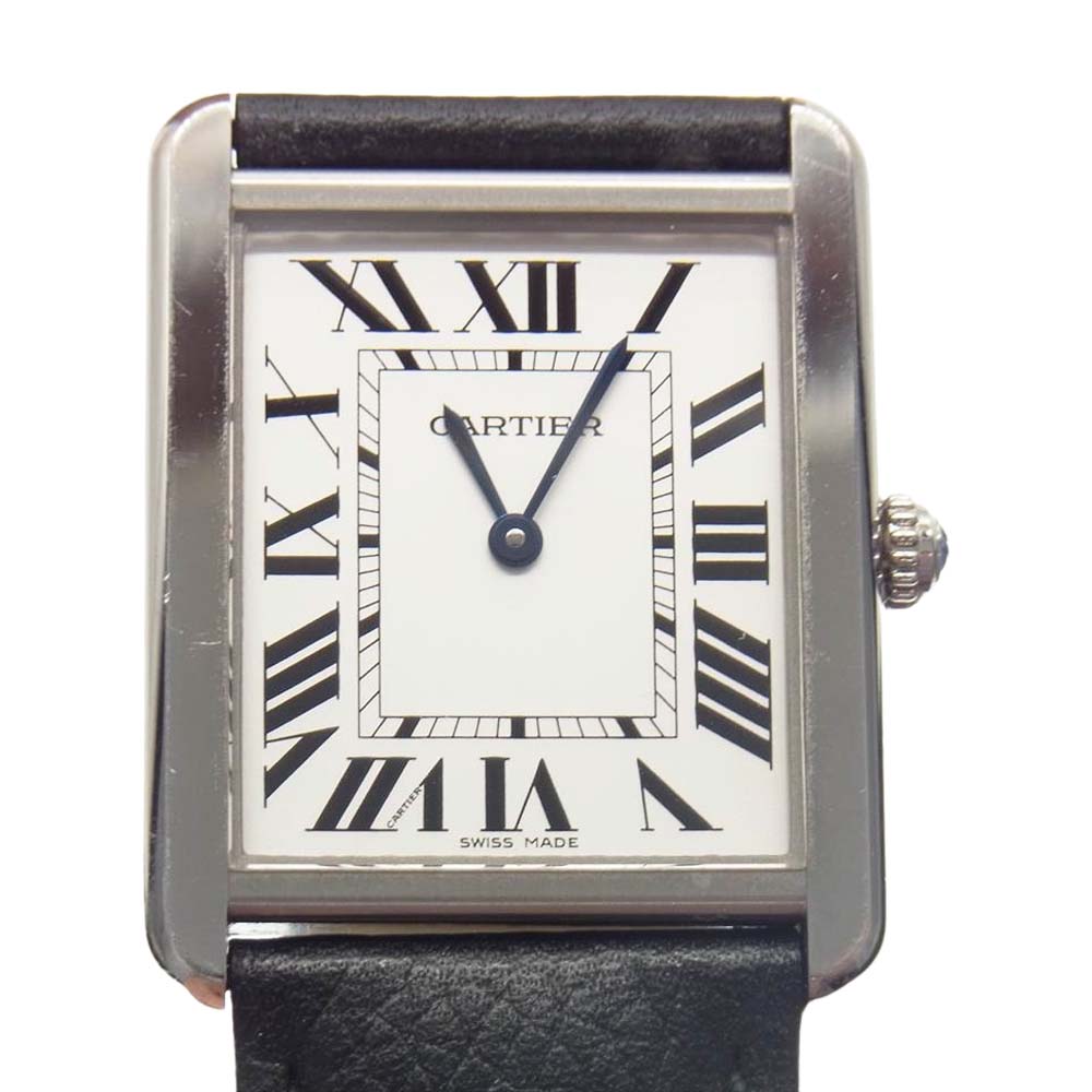 CARTIER カルティエ WSTA0028 タンク ソロ LM シルバーローマン ブラック系【中古】