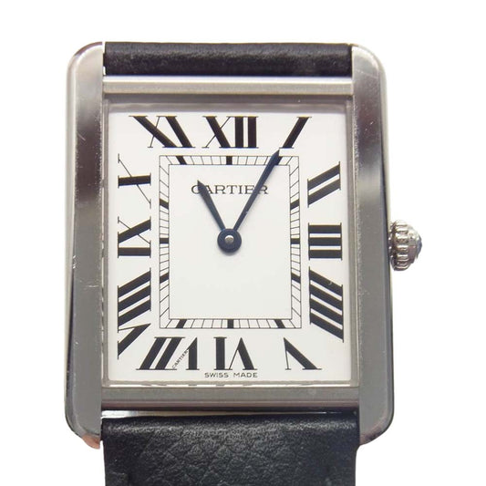 CARTIER カルティエ WSTA0028 タンク ソロ LM シルバーローマン ブラック系【中古】