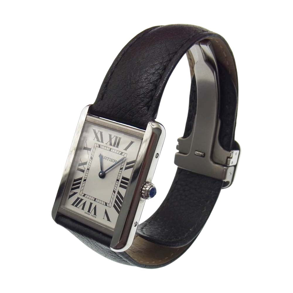 CARTIER カルティエ WSTA0028 タンク ソロ LM シルバーローマン ブラック系【中古】
