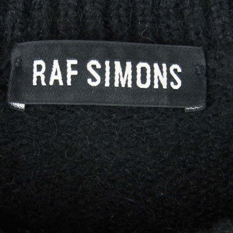 RAF SIMONS ラフシモンズ 13AW 132-1-803-2102-9942 Striped Wo-Mohair Crew Neck Knit モヘア混 ボーダー クルーネック ニット セーター ブラック系 M【中古】