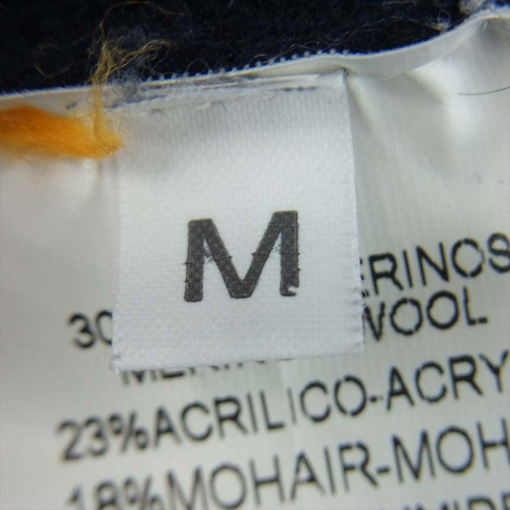 RAF SIMONS ラフシモンズ 13AW 132-1-803-2102-9942 Striped Wo-Mohair Crew Neck Knit モヘア混 ボーダー クルーネック ニット セーター ブラック系 M【中古】