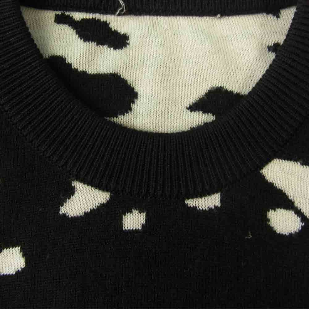 Dior ディオール 17SS 763M613ZT316 国内正規品 スプラッター ペイント クルーネック ボーダー ウール ニット セーター ブラック系 XS【中古】