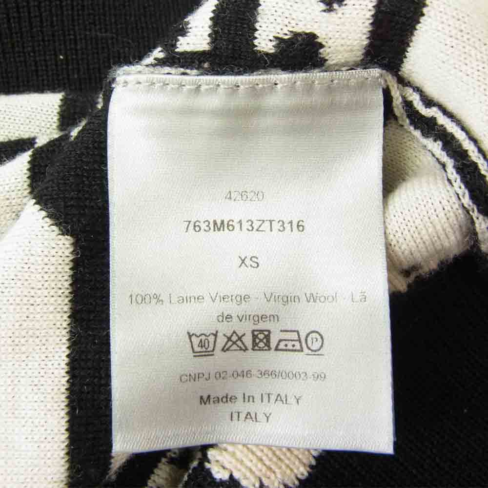 Dior ディオール 17SS 763M613ZT316 国内正規品 スプラッター ペイント クルーネック ボーダー ウール ニット セーター ブラック系 XS【中古】