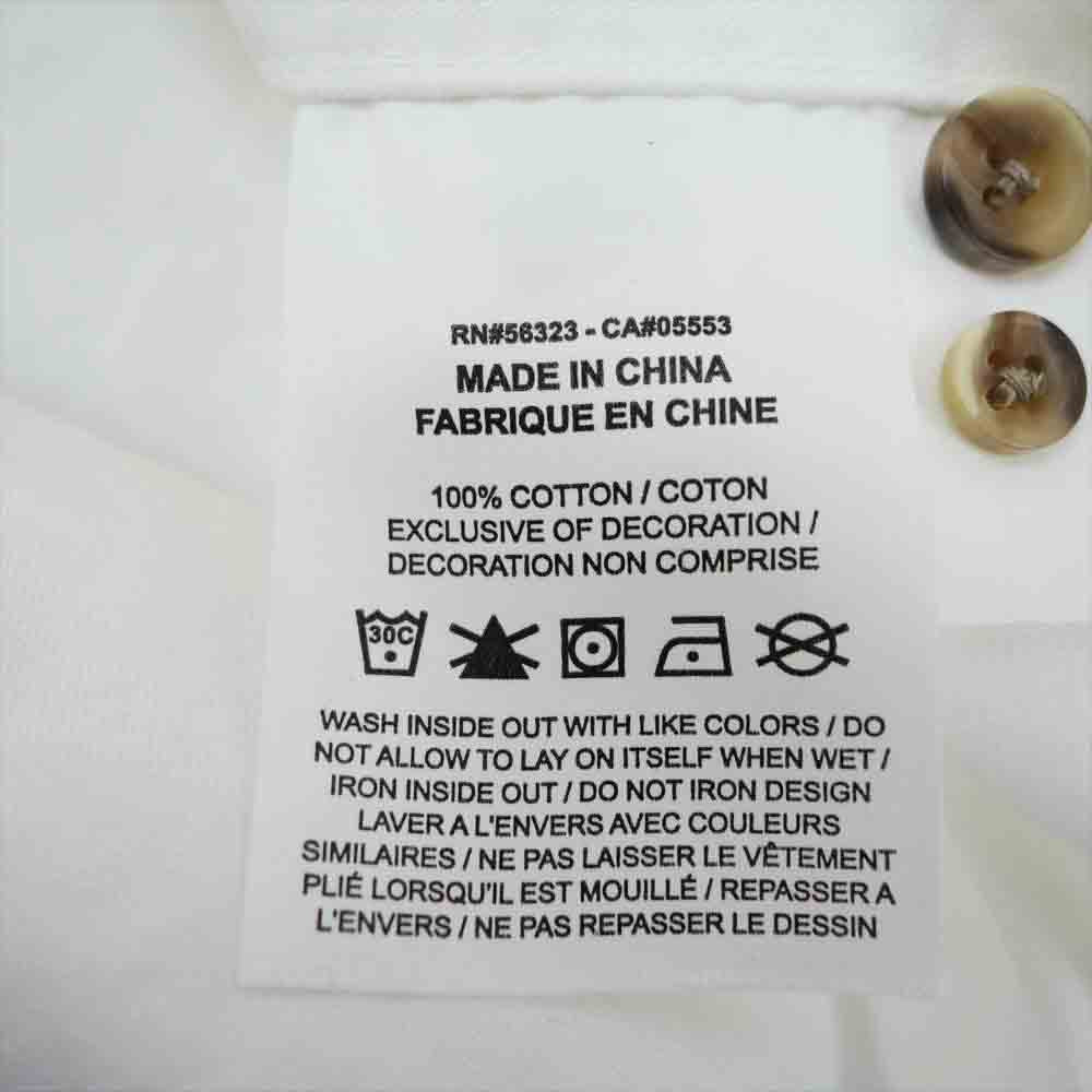 Supreme シュプリーム × NIKE ナイキ 21SS Cotton Twill Shirt ロゴ刺繍 コットン ツイル 長袖 シャツ ホワイト系 M【中古】