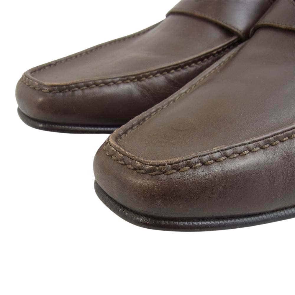 Brioni ブリオーニ レザー ローファー ビジネス シューズ ブラウン系 8　1/2【美品】【中古】