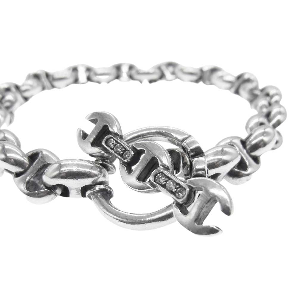 ホーセン ブース 購入時カード付属 OPEN LINK BRACELET オープン リンク ダイヤ ブレスレット 10mm シルバー系【中古】