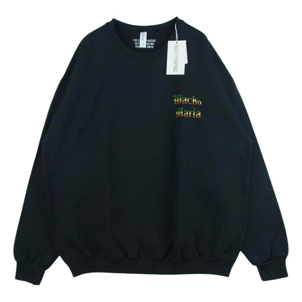 WACKO MARIA ワコマリア 22SS 22SS-WMC-SS06 CREW NECK SWEAT SHIRT (TYPE 1) マリア スウェット ブラック系 XL【新古品】【未使用】【中古】