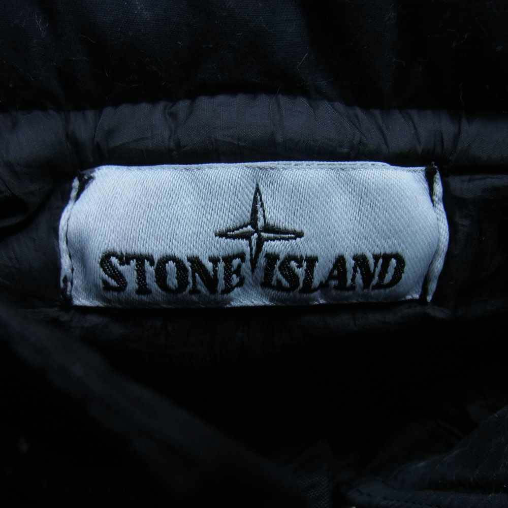 STONE ISLAND ストーンアイランド 国内正規品 7315G0123 CRINKLE REPS DOWN GILET クリンクル ロゴワッペン フード収納 スタンドカラー ダウンベスト ブラック系 M【中古】