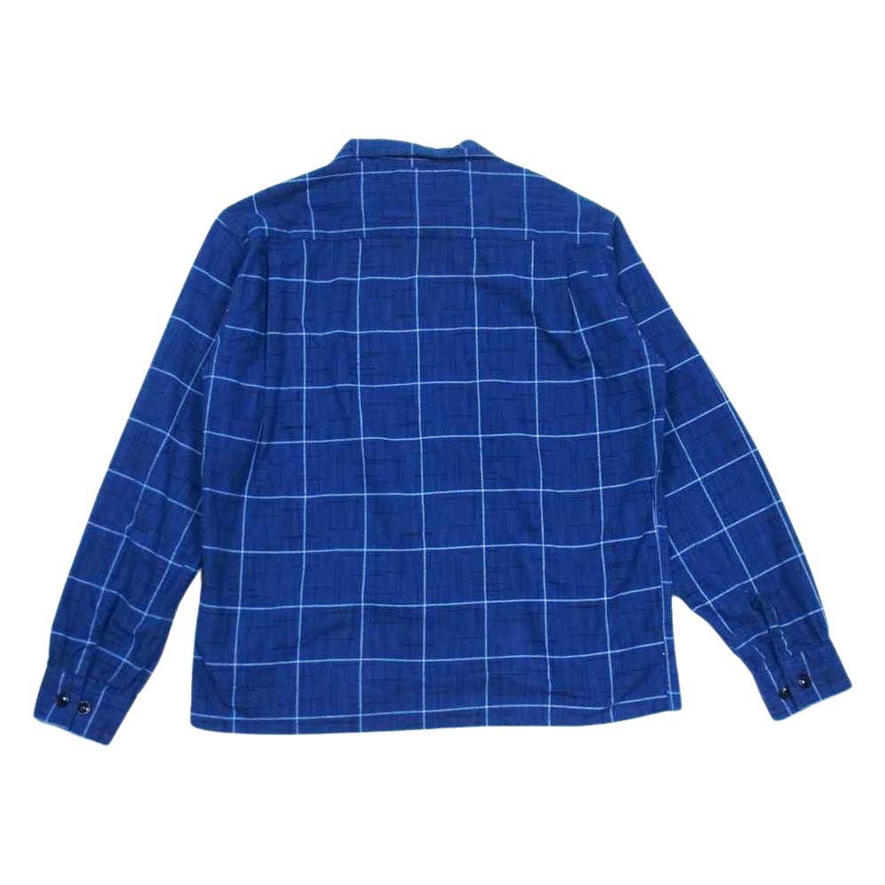 テンダーロイン T-PRINT FLANNEL SHT プリント フランネル オープンカラー シャツ ブルー系 S【中古】